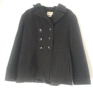 St. John's Bay women's size L black cashmere blend pea coat